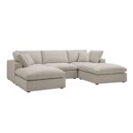5-Piece Modular U-Shape Fabric Sofa Set