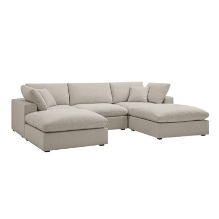 5-Piece Modular U-Shape Fabric Sofa Set
