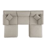 5-Piece Modular U-Shape Fabric Sofa Set - Image 3