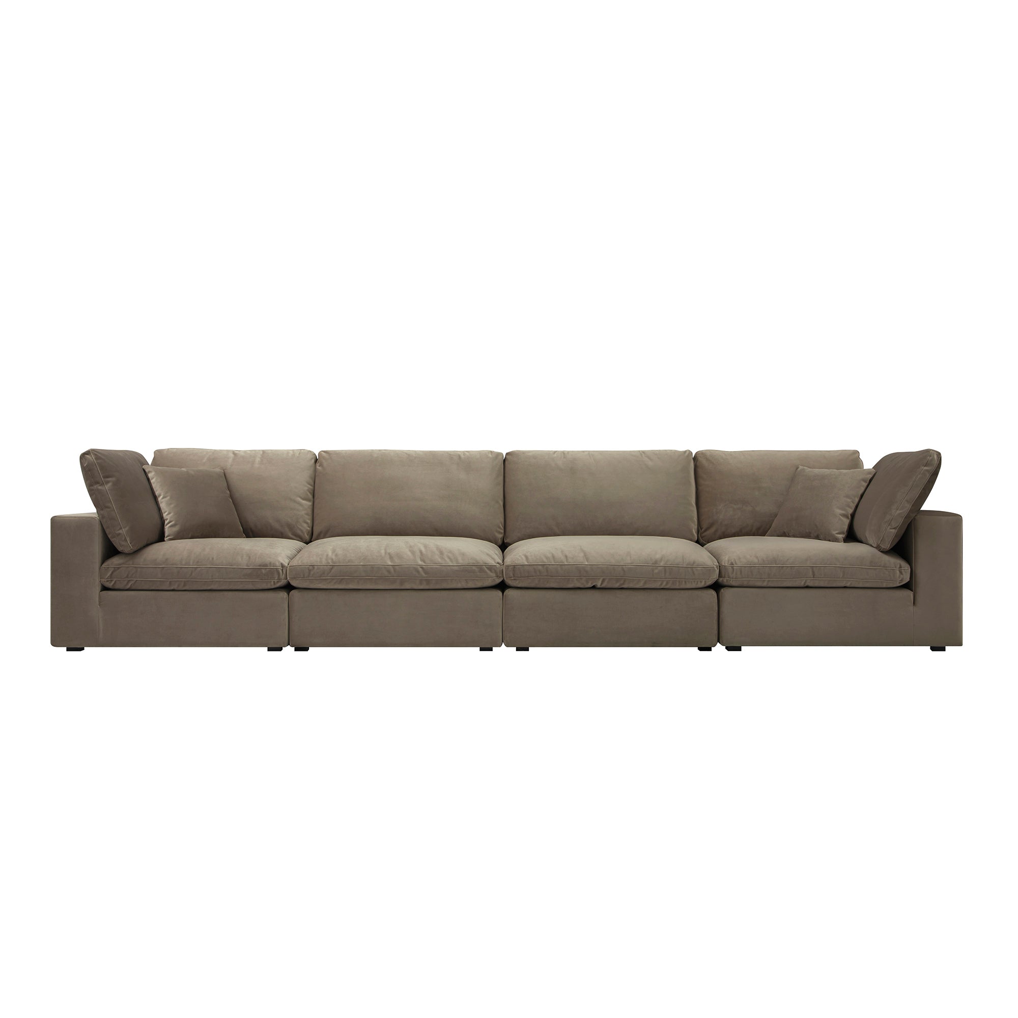 SCSF-054-TAUPE-VEL-4P_WB1 VelvetForm 4-Piece Modular Sofa Set - Image 1