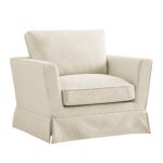 Armchair in Oatmeal Blend for Living Room and Bedroom Seating - Image 3