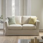 2-Seater Sofa in Oatmeal Linen Blend – Compact, Stylish & Comfortable