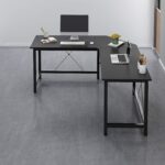 Black L-Shaped Corner Desk – Spacious Modern Workstation for Home & Office - Image 4