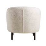 Soft Beige Linen-Blend Armchair with Decorative Ball Cushion for Home Comfort Seating - Image 3