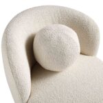 Soft Fabric Armchair with Decorative Ball Cushion for Home & Lounge Comfort - Image 13
