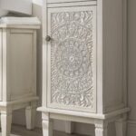 Whitewashed Carved Bathroom Cupboard - Image 4