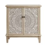 Whitewashed Hand-Carved Small Sideboard – Vintage Distressed Finish - Image 8