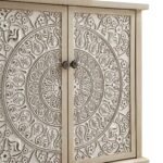 Whitewashed Hand-Carved Small Sideboard – Vintage Distressed Finish - Image 12