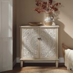 Whitewashed Hand-Carved Small Sideboard – Vintage Distressed Finish - Image 10