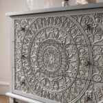 Mid Grey Carved 3-Drawer Chest - Image 9