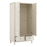 Whitewashed Carved Double Wardrobe - Image 8