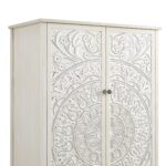 Whitewashed Carved Double Wardrobe - Image 2