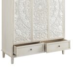 Whitewashed Carved Triple Wardrobe - Image 14