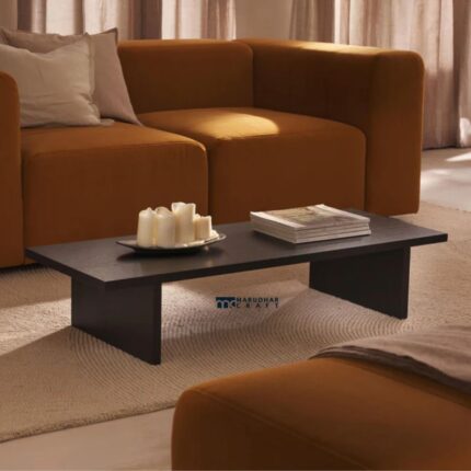 Solid Wood Coffee Table for Living Room - Black