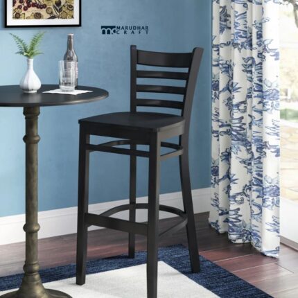 Solid Wood Bar Stool for Kitchen Counter & Home Bar Use