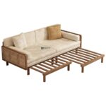 Contempo Cane Arm Wooden Sofa with Chaise Extension - Image 3