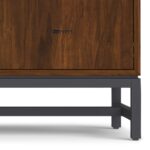 Solid Wood Sideboard Cabinet with Metal Base – Walnut Finish - Image 5