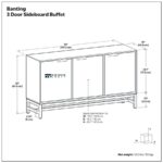 Solid Wood Sideboard Cabinet with Metal Base – Walnut Finish - Image 2