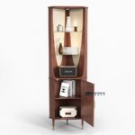 Wooden Corner Bar Cabinet with Wine Storage for Living Room - Image 3
