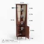 Wooden Corner Bar Cabinet with Wine Storage for Living Room - Image 4