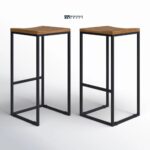 Modern Bar Stools with Sturdy Metal Frame for Kitchen Counters and Home Bar Areas - Image 3