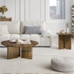Round Acacia Wood Coffee Table with Natural Finish - Image 2