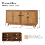 Solid Wood Designer Sideboard Cabinet with Chevron Pattern – Natural Finish - Image 4