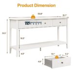 Fluted Console Table with Three Drawers for Elegant Home Storage - Image 3