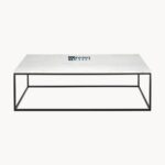 Large Marble Coffee Table for Living Room White & Black Marble - Image 3