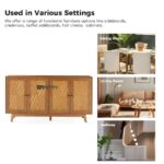 Solid Wood Designer Sideboard Cabinet with Chevron Pattern – Natural Finish - Image 5