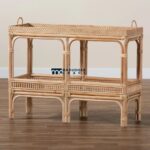 Modern Bohemian Rattan Console Table with Natural Handcrafted Appeal