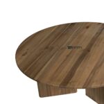 Round Acacia Wood Coffee Table with Natural Finish - Image 3