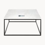Large Marble Coffee Table for Living Room White & Black Marble - Image 4