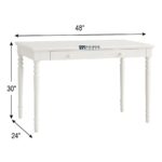 Study Table with Drawer – Classic White - Image 3