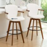 Handcrafted Solid Wood Bar Stools Ideal for Kitchen Counters and High Dining Spaces - Image 4