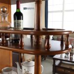 Brown Solid Wood Retro Double Sided Wine Cabinet for Home Bar - Image 5