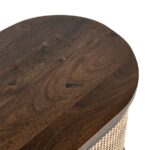 Solid Wood Cane Front Sideboard Cabinet with Curved Design – Walnut Finish - Image 3