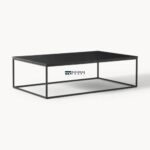 Square Marble Coffee Table for Living Room Black Marble - Image 2