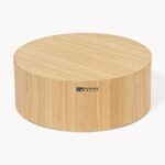 Solid Wood Round Coffee Table Walnut Color - Image 4