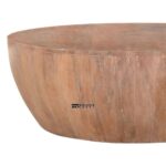 Solid Wood Single Drum Coffee Table with Sculpted Design - Image 3