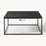 Square Marble Coffee Table for Living Room Black Marble - Image 4