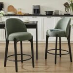 Upholstered Counter-Height Bar Stools with Premium Solid Wood Construction for Modern Homes