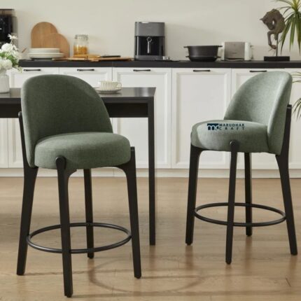 Upholstered Counter-Height Bar Stools with Premium Solid Wood Construction for Modern Homes