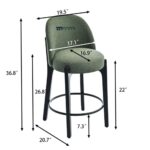 Upholstered Counter-Height Bar Stools with Premium Solid Wood Construction for Modern Homes - Image 5