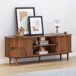 Mid Century Modern TV Stand with Tambour Door - Image 3