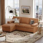 ComfortMax Fabric Sofa Cum Bed with Storage – Tan Brown - Image 4