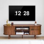 Mid Century Modern TV Stand with Tambour Door - Image 4