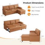 ComfortMax Fabric Sofa Cum Bed with Storage – Tan Brown - Image 2