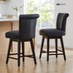 Handcrafted Sheesham Wood Bar Stools for Kitchen Counters and Home Bar Spaces