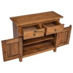 Solid Wood Storage Cabinet with Drawers & Doors – Natural Finish - Image 3